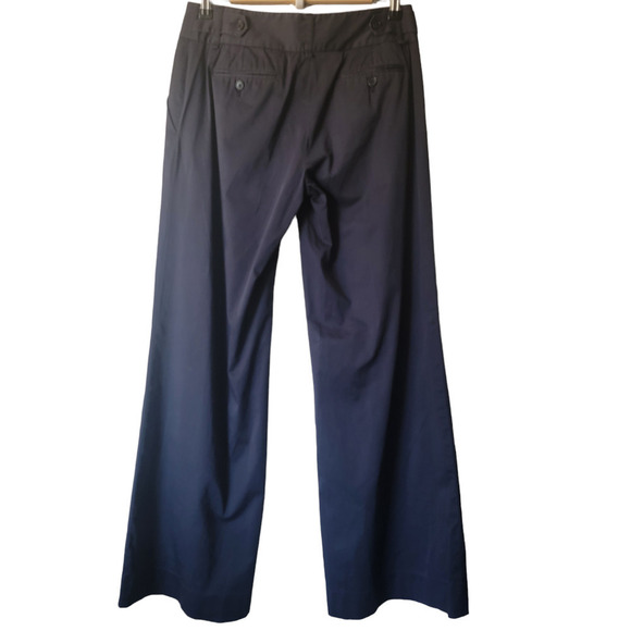 BCBGMaxaria Wide Leg Mid Rise Flat Front Dress Pant Old Money Slacks Size 04 - Picture 5 of 14